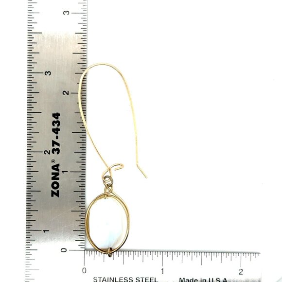 White Stone Dangle Earrings - Picture 4 of 5